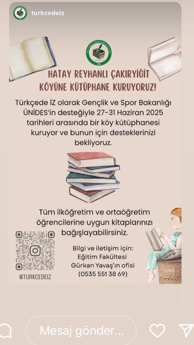 HATAY REYHANLI KÜTÜPHANE OLUŞTURMA KOCAELİ EĞİTİM FAKÜLTESİ