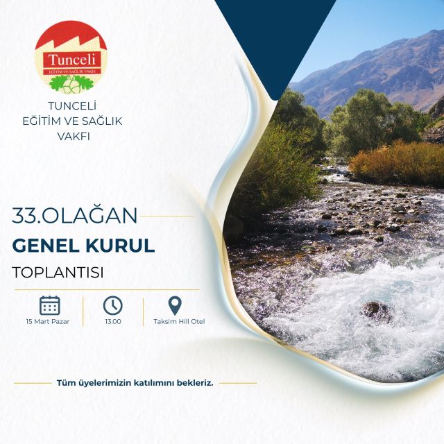 TUNCELİ EĞİTİM VE SAĞLIK VAKFI 33. KONGRE