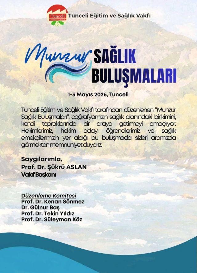 TUNCELİ EĞİTİM VAKFI-MUNZUR SAĞLIK BULUŞMALARI-DAVET