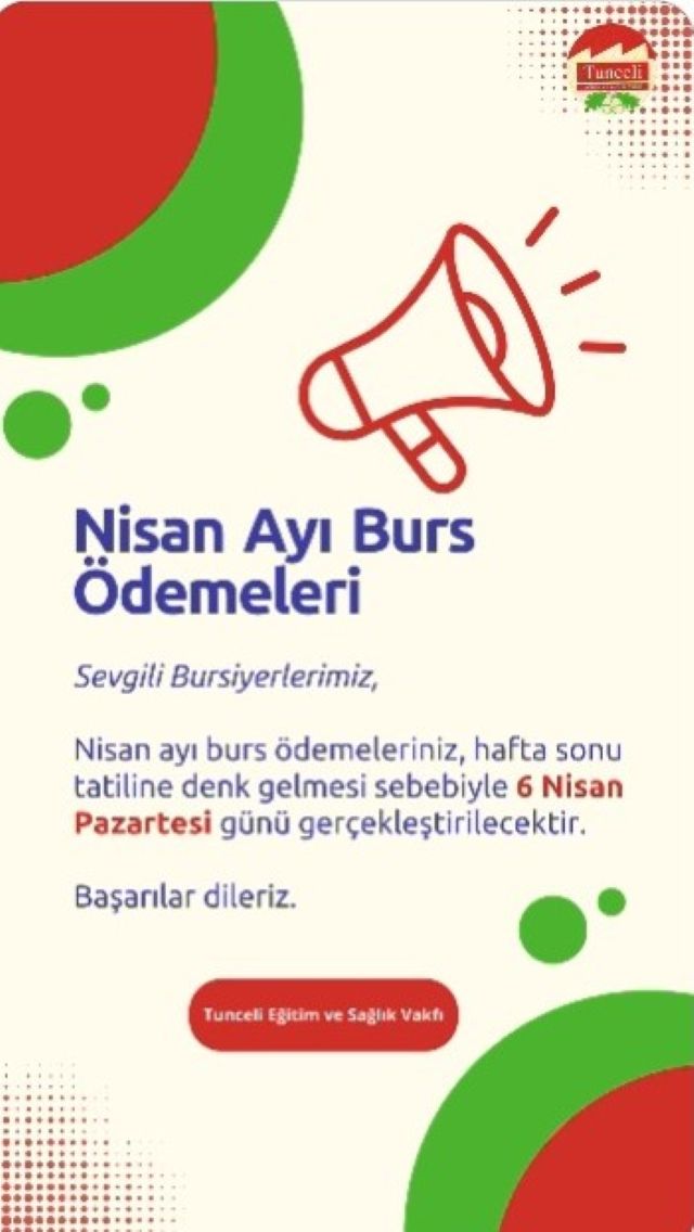 TUNCELİ EĞİTİM VE SAĞLIK VAKFI-BURS